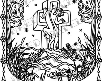 Everglades National Park - coloring page - digital download