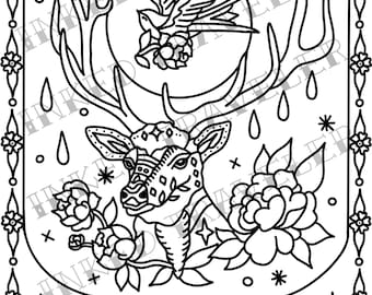Rocky Mountain coloring page - digital download