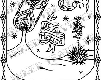 White Sands coloring page - digital download