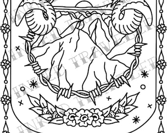 Badlands coloring page - digital download