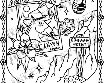 Grand Canyon coloring page - digital download