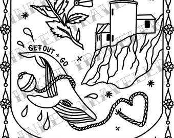 Acadia National Park coloring page - digital download