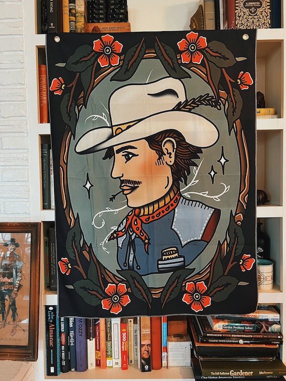 Cowboy Tapestry Western Art Tattoo Shop American Traditional Etsy UK