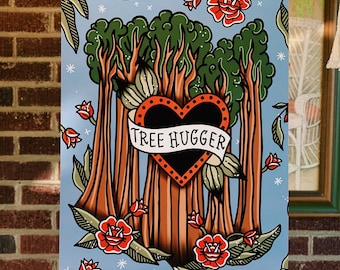 Tree hugger print