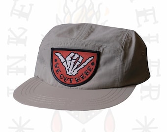 We Out Here - camper hat - 5 panel - hiking - rad