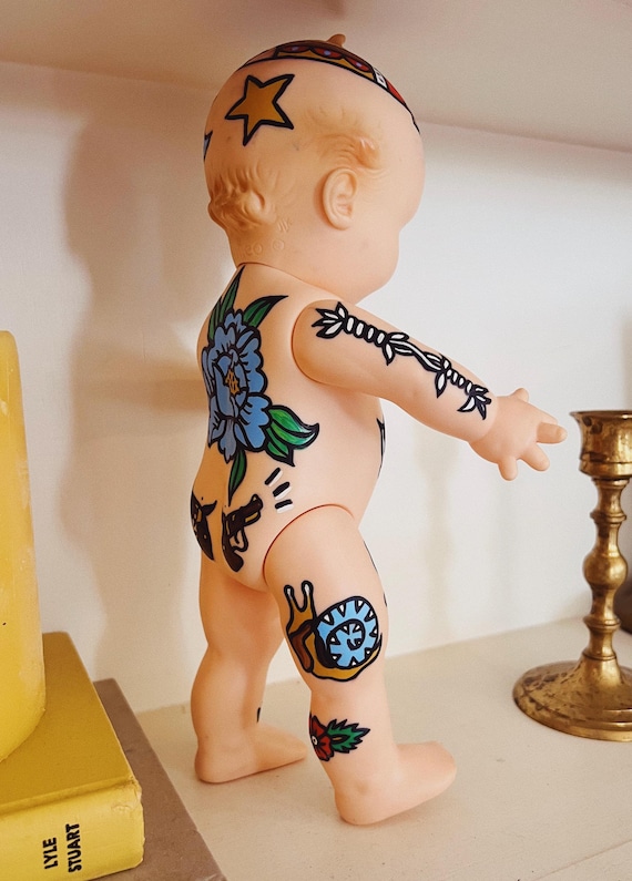 タトゥーキューピー キューピー人形 - タトゥー - 手描き - ヴィンテージ - Etsy 日本