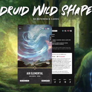 D&D Tier Referenzkarten • Druid Wild Shape • Dungeons and Dragons • Grundregel 5e **DIGITAL**