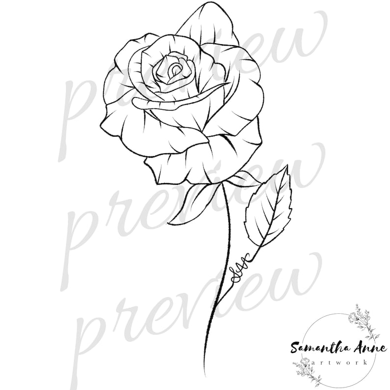 June Birth Flower Rose Wall Art Minimal June Line Art Baby | Etsy