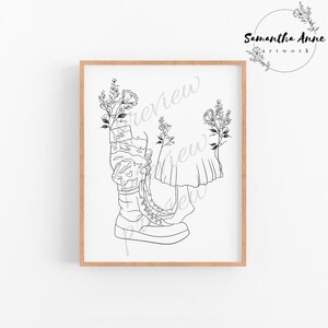 Militär Vater Wand Kunst Dekor | Druckbare Armee Vater und Tochter Kunstwerk | Daddy Daughter Military Boot Art | Air Force Dad Art | Digital