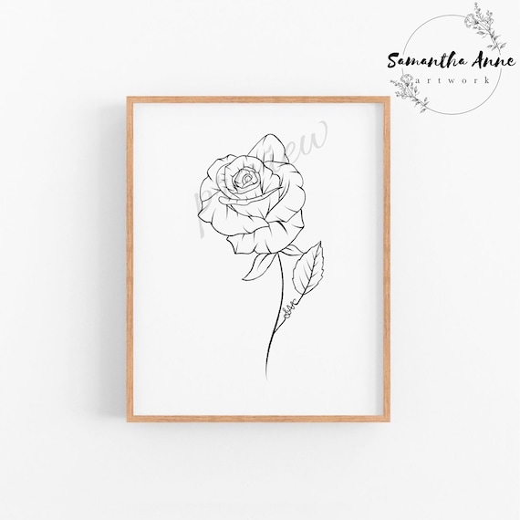 June Birth Flower Rose Wall Art Minimal June Line Art Baby - Etsy Singapore June Birth Flower Rose Wall Art Minimal June Line Art Baby - Etsy Singapore