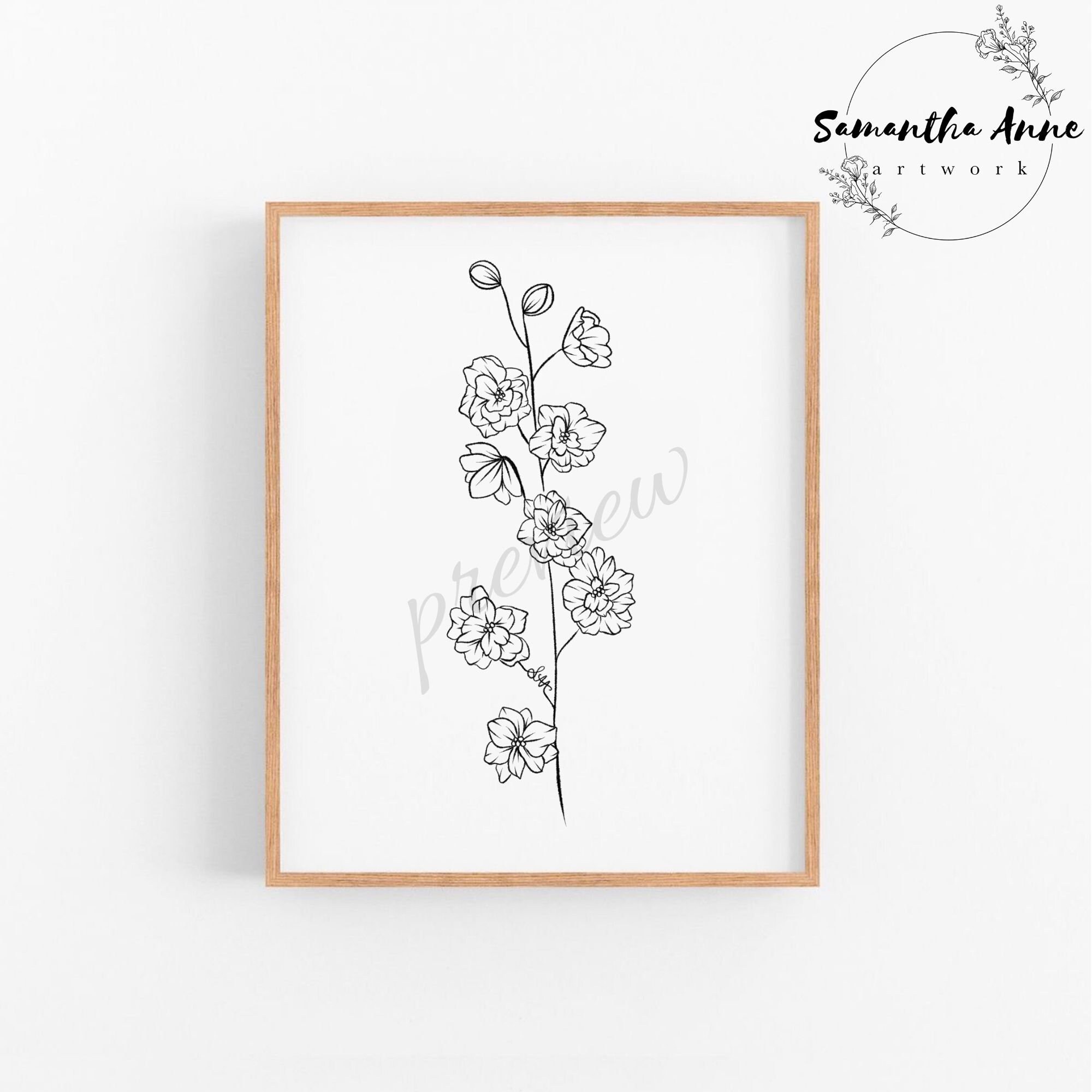 Featured image of post View 24 July Birth Flower Larkspur Flower Drawing
