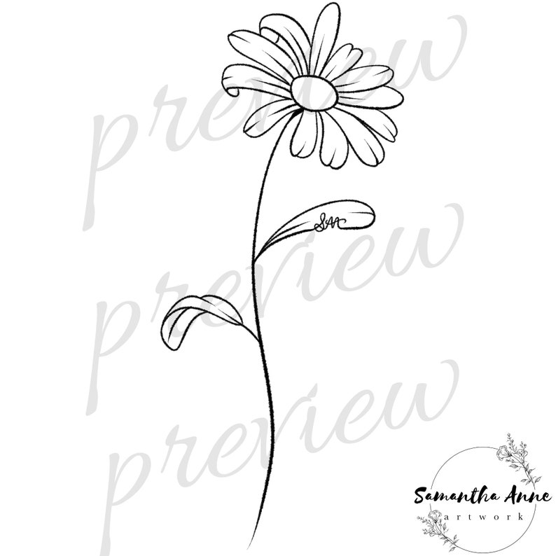 April Birth Flower Daisy Wall Art Minimal Daisy Art Floral Etsy