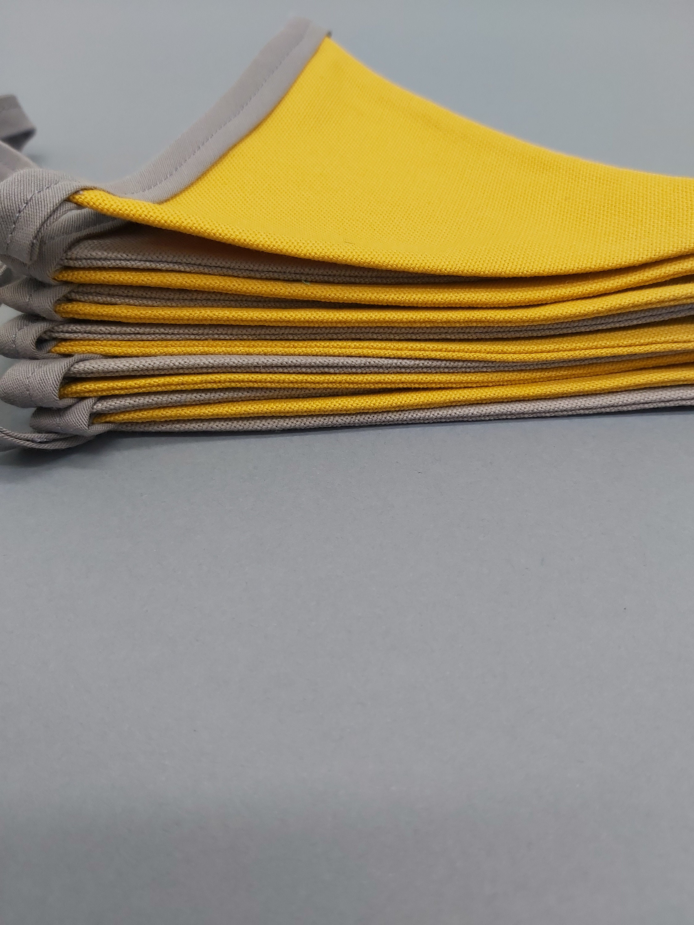 Fabric Bunting Banner, Gray Bunting Flags, Yellow Garland Flags ...