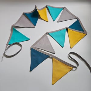 Nursery room decorative bunting, fabric bunting garland, multicolor bunting, pennant garland, bunting flags, neutral room decoration, flags