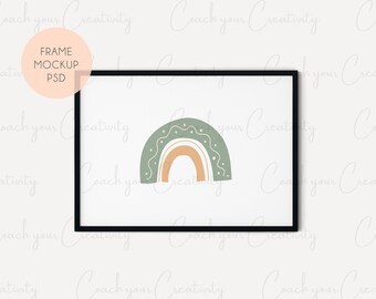 フレーム モックアップ 横、フレーム モックアップ 横、モックアップ フレーム A4、横型モックアップ フレーム A4、黒フレーム モックアップ A4