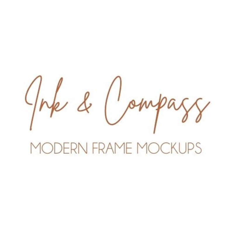 May include: Ink & Compass logo with the text "MODERN FRAME MOCKUPS" below it.