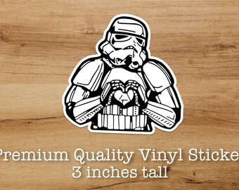 Stormtrooper Love Decal: Star Wars Fan Vinyl Sticker (3x3 in)