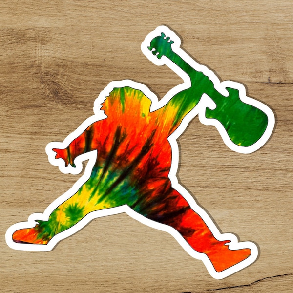 Grateful Jerry Parody Deadhead Air Fly Garcia Dye Psychedelic Jump 4x4 inches Premium Vinyl Sticker