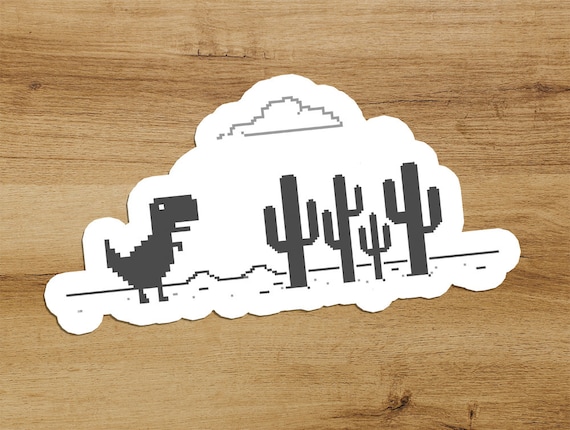 Google Chrome No Internet Dinosaur Laptop Sticker Bottle Decal Vinyl Bumper Sticker 8 bit