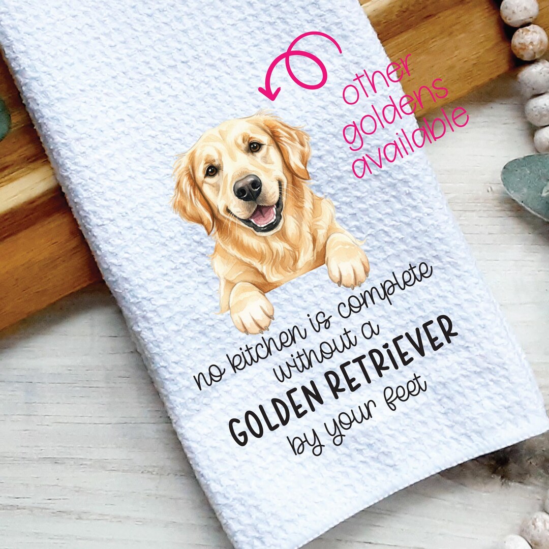 Funny Golden Retriever Dog Kitchen Towel - Etsy