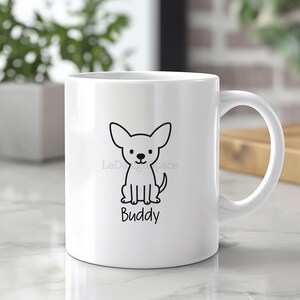 Chihuahua Dog Mug: Personalized Line Art Gift