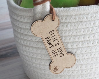 Dog Toy Bin Tag / Personalized Pet Storage Accessory