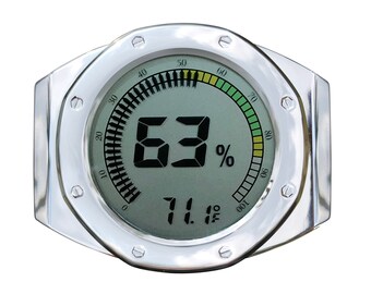 Watch Bezel Digital Hygrometer w/ Built-in Calibration Feature (Silver)