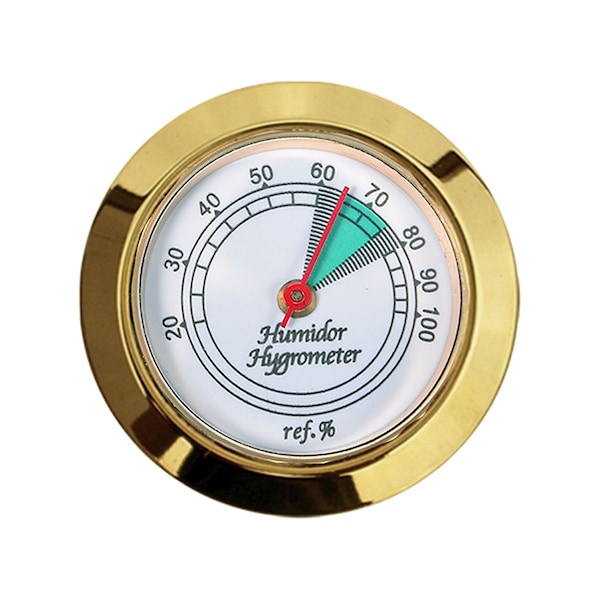 Round Analog Hygrometer w/ Calibration Feature (Gold)