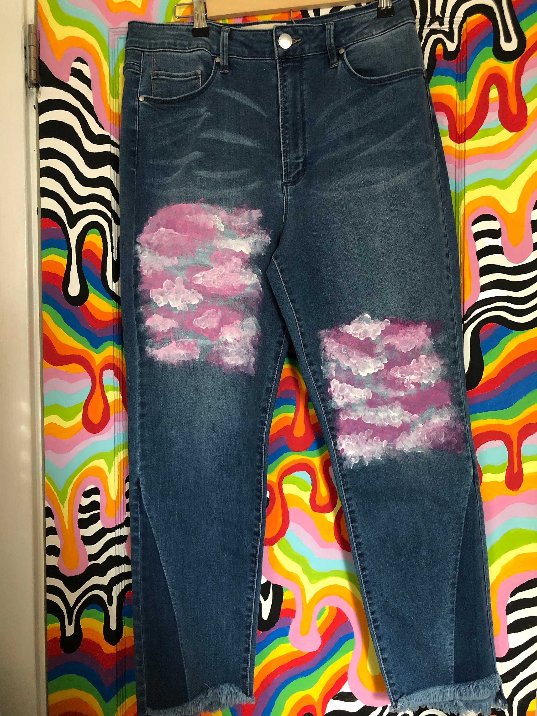 Painted Cloud Jeans Etsy