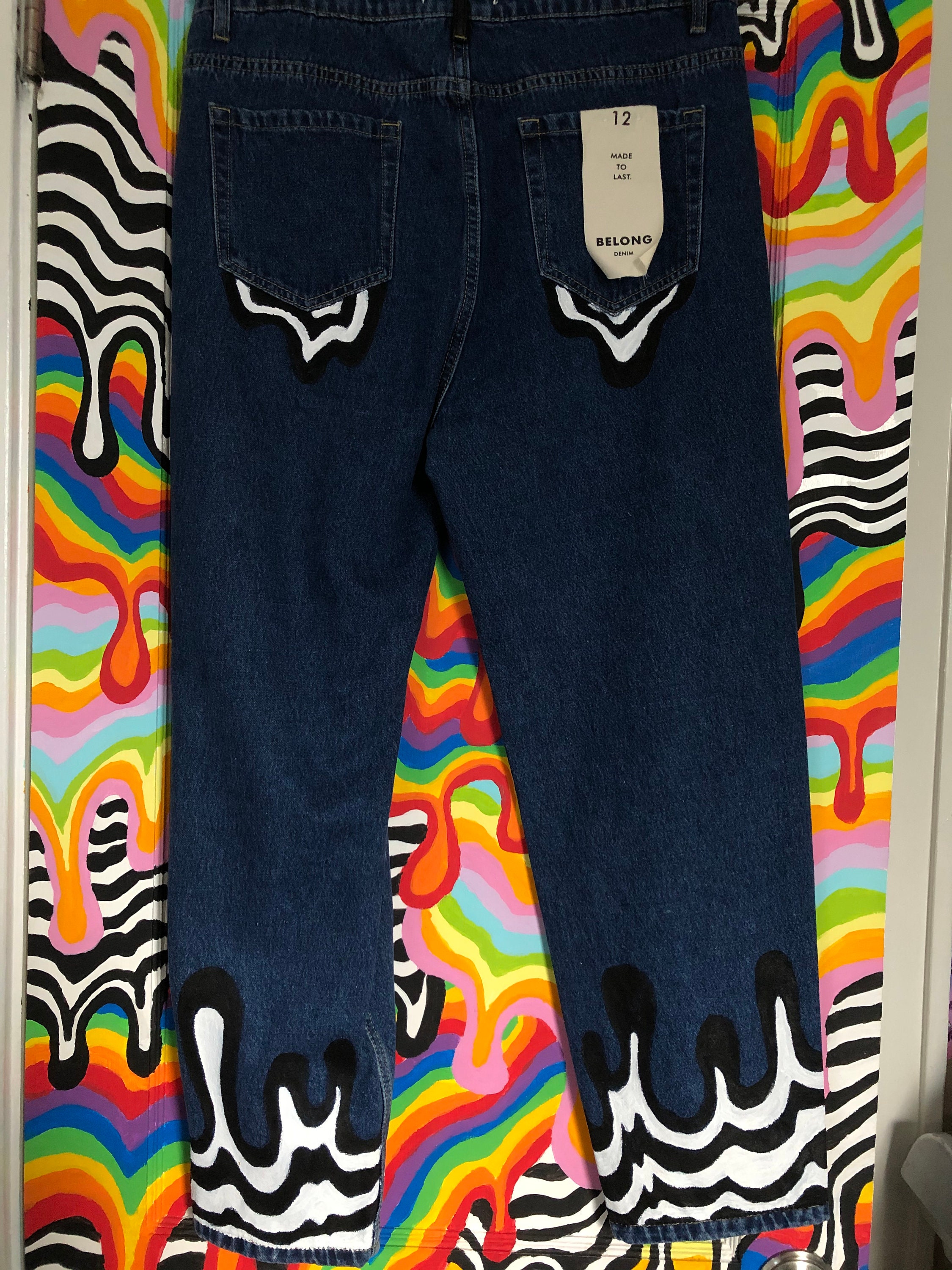 9090 OG Logo Painted Denim Pants – YZ