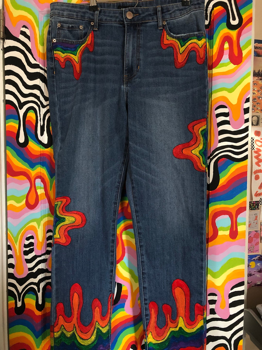 【COLOR iN ID】hand painting jeans Jeans | Kaws Hand Painted Jeans 3132 | Poshmark