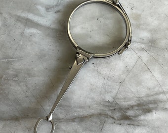 Vintage Art Deco rhodium on silver lorgnette