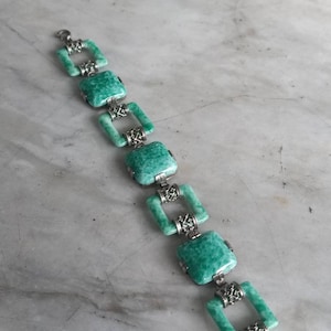 Pulsera vintage de cristal de Pekín Art Deco de los años 20