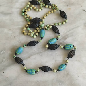 Antique Czechoslovakian bead necklace.