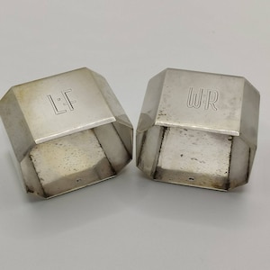 Art Deco pair of sterling silver napkin rings.