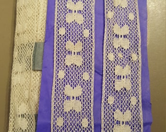 19th century Valenciennes cotton lace trim