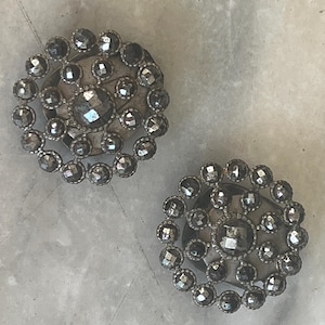 Antique Victorian cut steel shoe clips