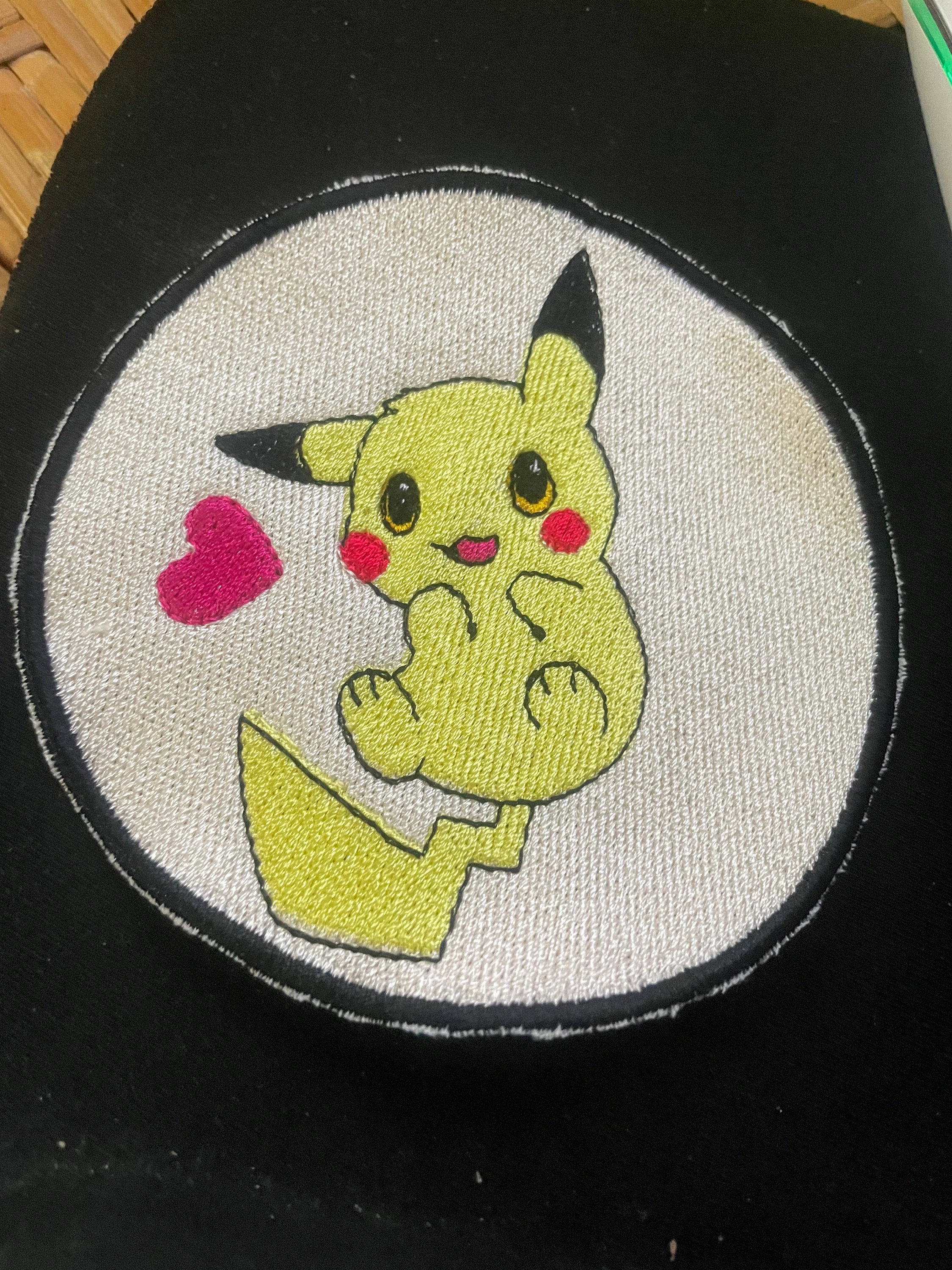 Anime Pokemon Pikachu Logo Embroidered Iron-on / Velcro Sleeve Patch
