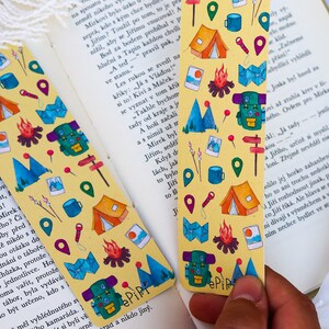 Bookmark with travelling theme | soft touch lamination | for book lovers | Original aquarelle illustration.
