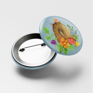 Badge with capybara. Original illustration.