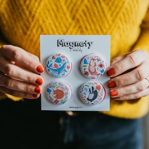 Set of magnets with animals | Cute fridge magnets | Set of 4 magnets | Original refrigerator magnets |