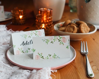 Wedding place cards| Cute bridal table card  | 10 pieces of name tags | original aquarelle illustration | name labels