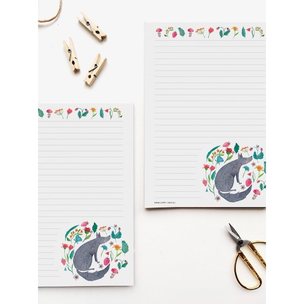 Tear-off notepad with cute wolf illustration | A5 | 50 illustrated sheets
