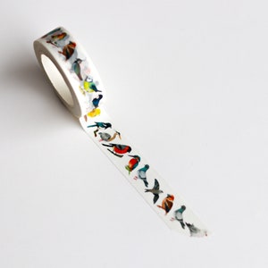 Washi Tape mit original Aquarell Vogel-Illustration. Origineller Entwurf.