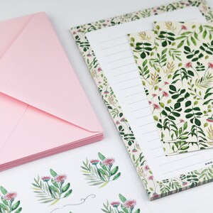 Juego de escritura de cartas / juego de cartas ilustradas - lindas margaritas / Papel de carta, sobres, pegatinas, postales