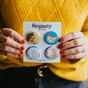 Set of magnets with animals | Cute fridge magnets | Set of 4 magnets | Original refrigerator magnets |