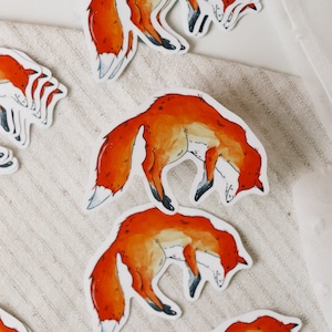 Sticker renard - illustration originale. Autocollant unique. Autocollant PVC.