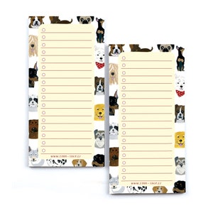 Lista de tarefas, bloco de notas com cachorros, bloco de notas de 50 folhas
