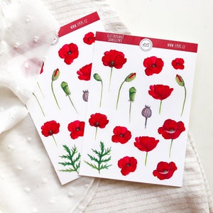 Stickers coquelicots. Illustration originale - coquelicot, coquelicots, coquelicot.