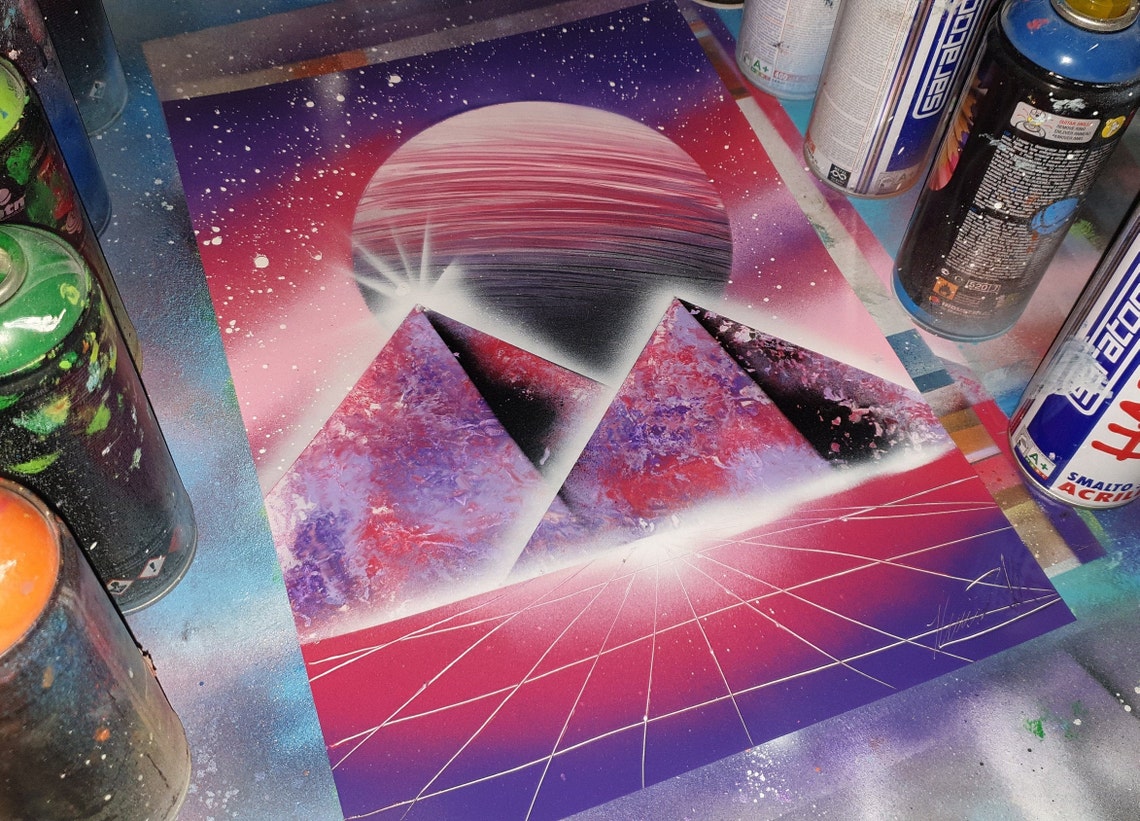 Pyramids and Spray Paint ART / Spray Painter / Street Etsy